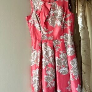 Floral Sleeveless Dress in Pink and Cream